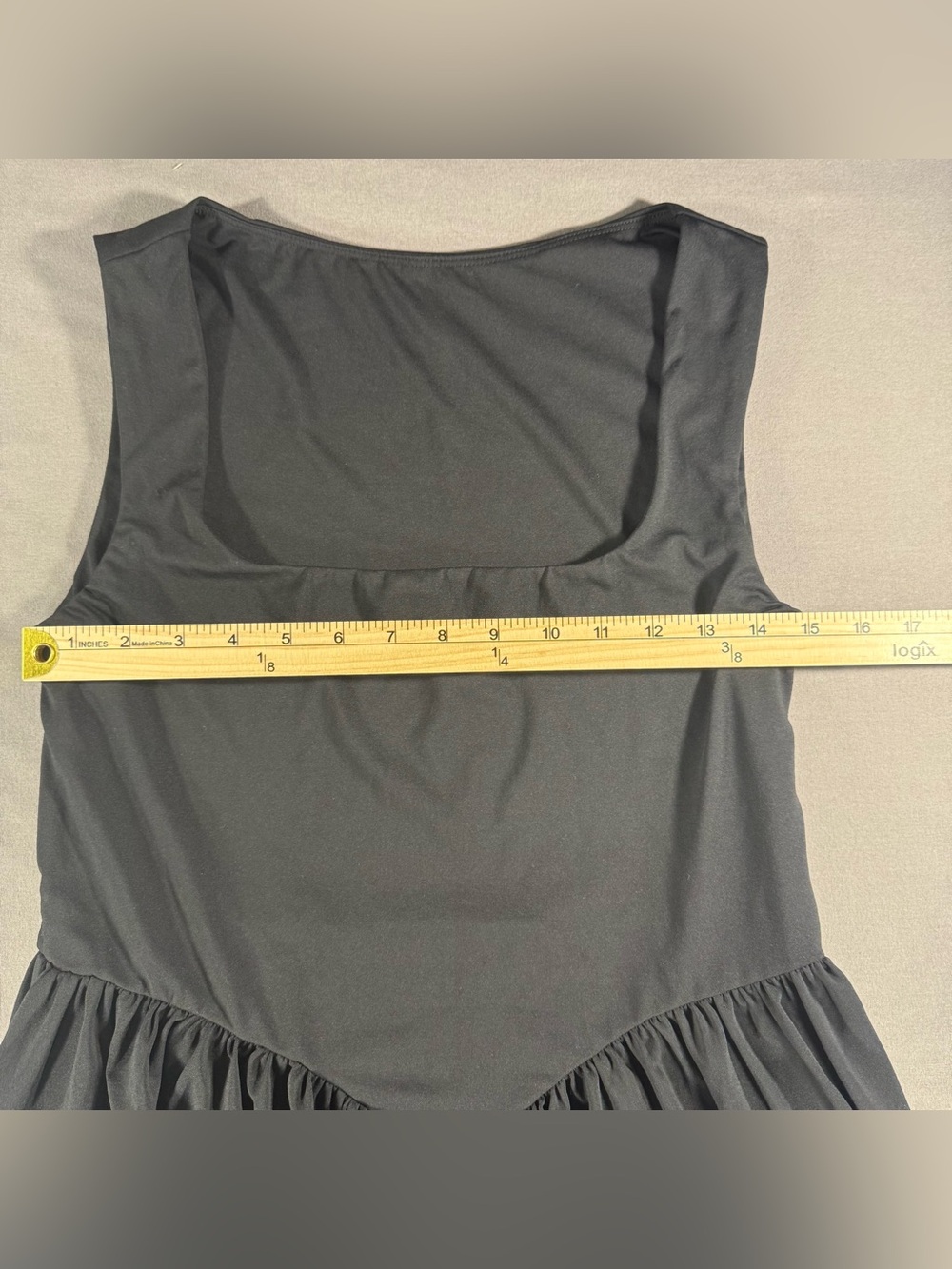 Little Black Square Neck Sleeveless Fit-and-Flare Dress Size M - Picture 5 of 14